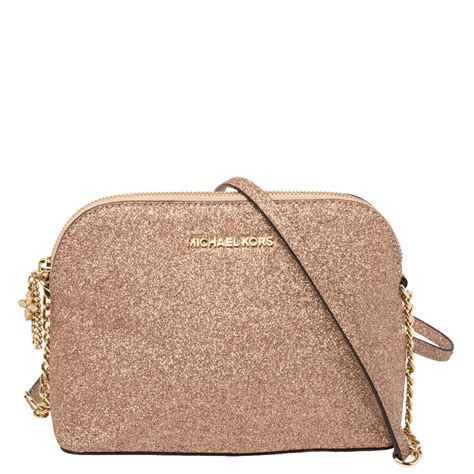 Michael Kors Cindy dome pale glitter crossbody 